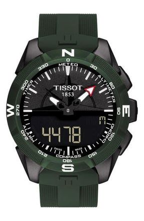 Tissot T-Touch Expert Solar Multifunction Smartwatch, 45mm in Green/Black at Nordstrom Rack