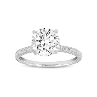 LuvMyJewelry Mila 14K White Gold Round Cut Lab Grown Diamond Classic Engagement Ring - 2.6 Ct at Nordstrom, Size 6.5