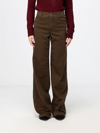 Ermanno Scervino Jeans baggy a vita media in denim di cotone a gamba larga