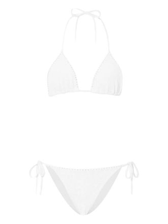 Hunza G Gina Swarovski crystal-embellished bikini set - White