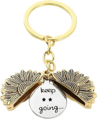 Generic Sunflower Keychain Motivational,Keep Going Handbags Pendant - Inspirational Decoration Keychain for Women Kids Men Birthday Christmas