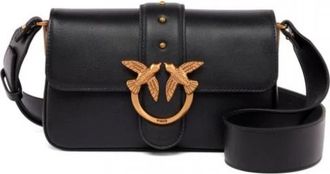 Pinko Love One Mini - Dames - Schoudertassen - Zwart - ONE Size - Katoen - Tassen
