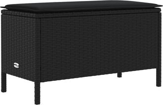 vidaXL Reposapi&eacute;s De Jard&iacute;n Negro 80 X 38 X 45 Cm Rat&aacute;n Sint&eacute;tico Vidaxl