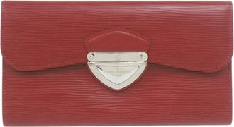 Louis Vuitton Red Color Epi Leather Long Wallet (Tri-Fold) (Pre-Owned)