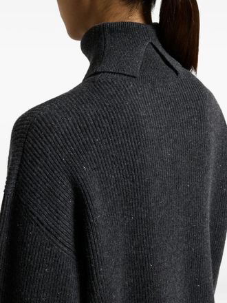 PESERICO Sparkle-Finish Roll-Neck Sweater - Grey
