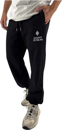 Marcelo Burlon Broeken - Heren - Sweatpants - Zwart - XS - Katoen - Broeken