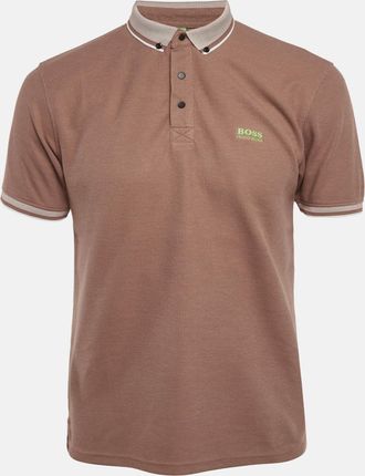 HUGO BOSS Boss By Hugo Boss Brown Mesh Jersey Polo T-Shirt