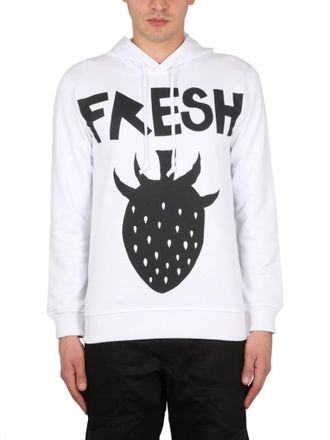 Comme Des Gar&ccedil;ons White Graphic Hood Sweatshirts