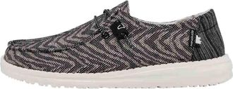 Hey Dude Womens Wendy Woven Sneaker In Zebra Black Stripe