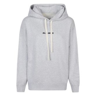 Jil Sander Hoodies, female, Gray, Size: XS Logo Sweatshirt