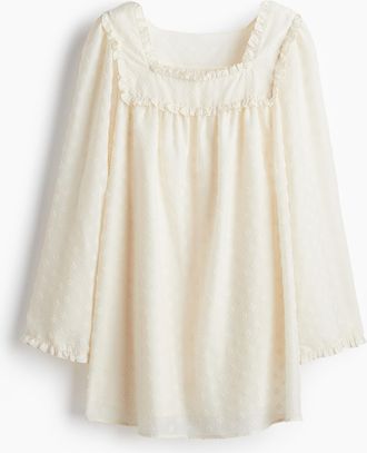 H&M Transparentes Plumetis-Kleid - White