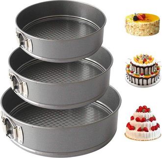 OEM Juego De 3 Moldes Redondos De Acero Inoxidable Para Horno, Molde Desmontable, Moldes Desmontables Para Hornear Pasteles, Redondo, 23/26/28 Cm