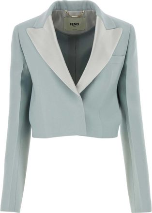 Fendi Powder Blue Wool Blend Blazer