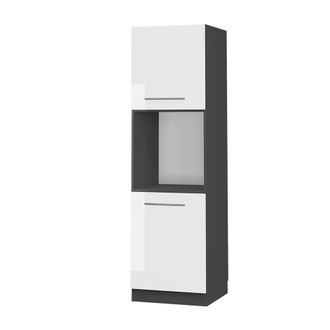 Vicco Armario Para Horno Empotrado Fame-line, Blanco Alto Brillo, 60 Cm Abierto