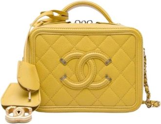 Chanel Pre-owned Vintage Satchel - Dames - Vintage Schoudertas - Geel - ONE Size - Vintage