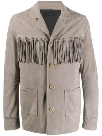 Amiri Giacca con frange - Grigio