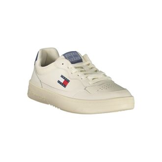 Tommy Hilfiger Logo-Accented Leather Blend Sneakers - White