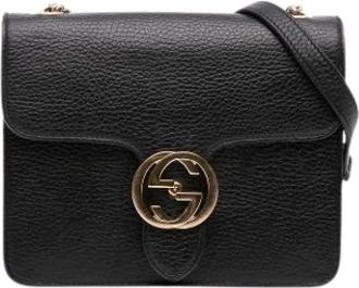 Gucci Pre-owned Crossbody Bag - Dames - Vintage Schoudertas - Zwart - ONE Size - Leer - Vintage