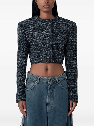 Diesel G-Crop-G tweed cropped jacket - Black