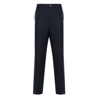 Etro Pantalones de lino con dise&ntilde;o de espiga - Trousers - Hombre - Beige - 2XL