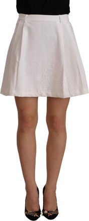 Ermanno Scervino High Waist A-line Mini Cotton Womens Skirt