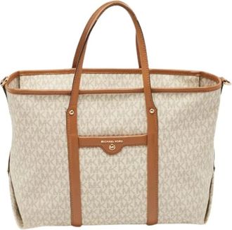 Michael Kors Pre-owned Tote Bags, female, Brown, Size: ONE SIZE Pre-owned Canvas Tote Bag