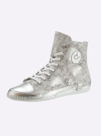 Andrea Conti Sneaker ANDREA CONTI, Damen, Gr. 36, silber (taupe, silberfarben), Glattleder, Leder, Rindsleder, Schuhe Sneaker