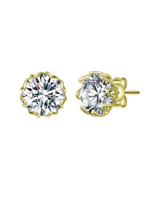 Genevive Silver Cz Stud Earrings