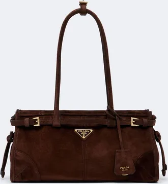 Prada Borsa a spalla Bonnie Medium in suede
