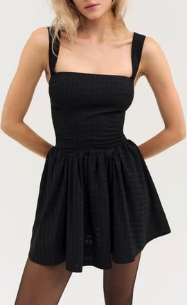 For Love & Lemons Ginny Gingham Sleeveless Minidress in Black at Nordstrom Rack, Size Large