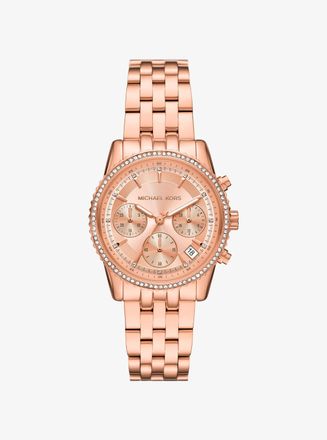 Michael Kors Mini Bryant Pav&eacute; Rose Gold-Tone Watch