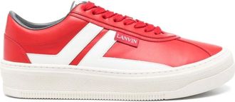 Lanvin Schoenen, Heren, Rood, 45 EU, Rode Veterschoenen met Logo Patch
