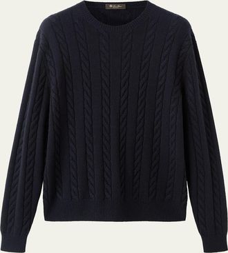 Loro Piana Mens Cedar Cashmere Crewneck Sweater