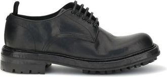 Dolce & Gabbana Black Calf Leather Bos Taurus Oxfords And Mens Derbies
