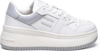 Tommy Jeans White Flatform Patent Sneakers