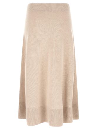 Agnona Cashmere Knit Skirt - Beige