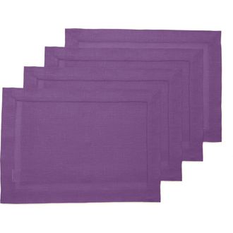 Solino Home Linen Placemats - Classic Hemstitch, 14 x 19 in Purple at Nordstrom, Size Medium