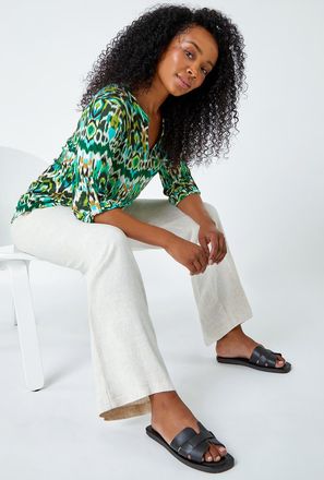 Roman Aztec Stretch Button Detail Shirt