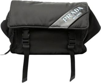 Prada Pre-owned Cross Body Bags, female, Black, Size: ONE SIZE Pre-owned Nylon Crossbody Bag