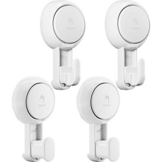 OEM Ganci Da Parete A Ventosa, Set Da 4, In Plastica Resistente - Portata Massima 5 Kg - Ideali Per Bagno, Cucina, Asciugamani, Accappatoi E Chiavi