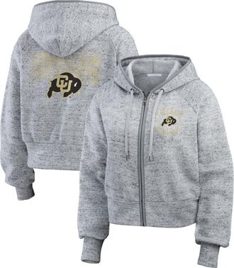 WEAR by Erin Andrews Womens WEAR by Erin Andrews Heather Gray Colorado Buffaloes Wear Speckle Double-Hit Raglan Full-Zip Hoodie at Nordstrom, Size X-Large