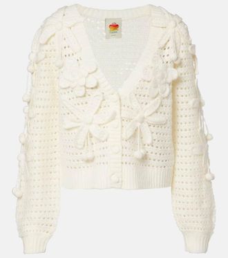 Farm Rio Crochet Flowers open-knit cardigan