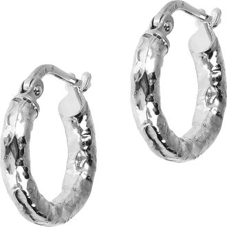 Autentica 1/2 Hammered Round Hoop Earrings