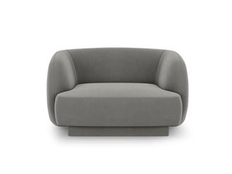 MICADONI Sill&oacute;n de terciopelo gris claro