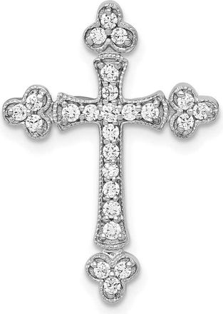 Diamond2Deal 14K White Gold Lab Grown Diamond Cross Pendant (0.26ct, VS, G-H)