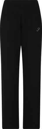 Sporty & Rich Wide-Leg Cashmere Blend Trousers With Embroidered Logo