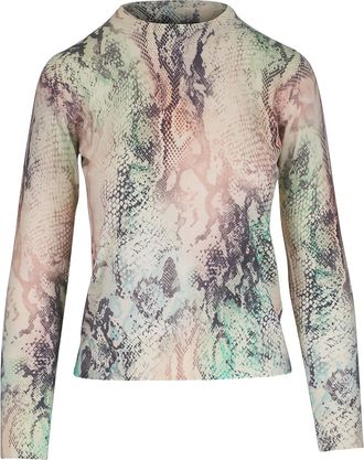 Kinross Cashmere Top con stampa - Toni neutri