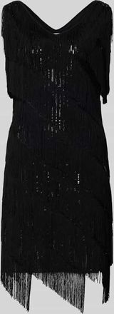 Apricot Minikleid mit V-Ausschnitt in Black, Größe XL