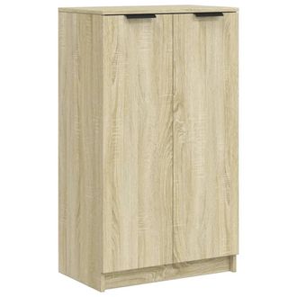 Berkfield Home Shoe Cabinet Sonoma Oak 59x35x100 cm Engineered Wood in Light Tan | Size: 59 x 35 x 100 cm