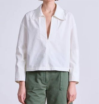 Apiece Apart Pescara Collared Top In Cream